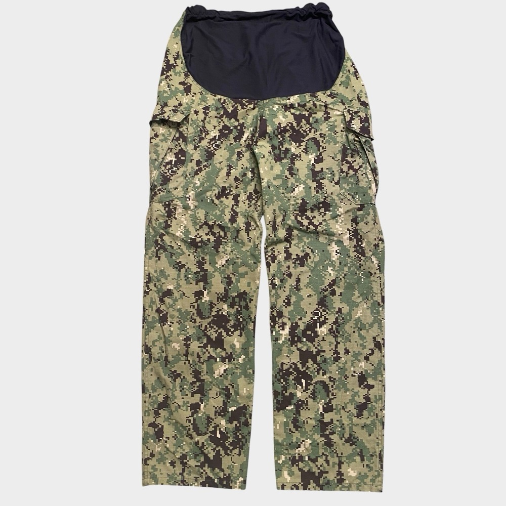 USN Working Uniform Type III Maternity Slacks Sz L Long Cargo Pants  Green Camo